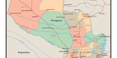Карта Парагвая з гарадамі