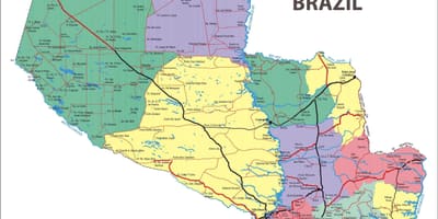 На карце Парагвая