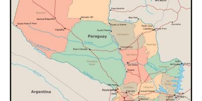 Карта Парагвая з гарадамі